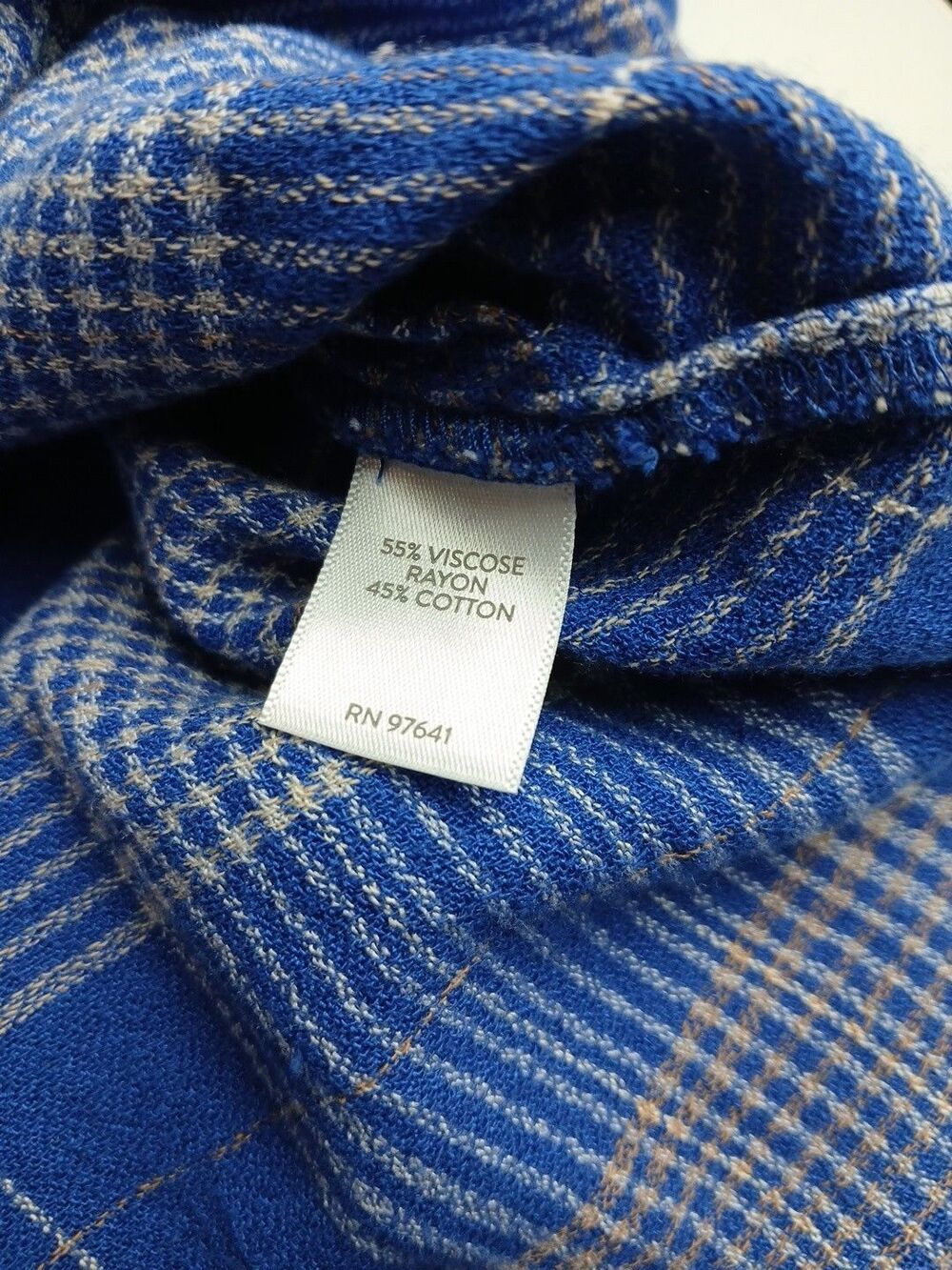 J Jill Womens XL Tunic Top Shirt Blue Plaid Henley Popover Long Sleeve Casual - Picture 12 of 13